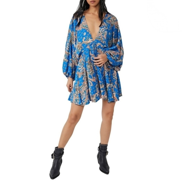 🤖NWOT Free People Arzel Flounce Dress - Picture 3 of 11